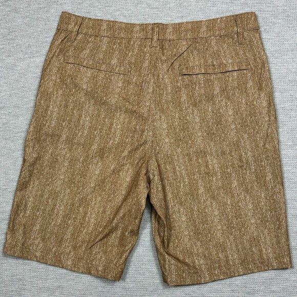 Blue Gear Mens Heather Brown Bermuda Shorts Flat Front Slash Pockets Size 32 - Picture 2 of 12